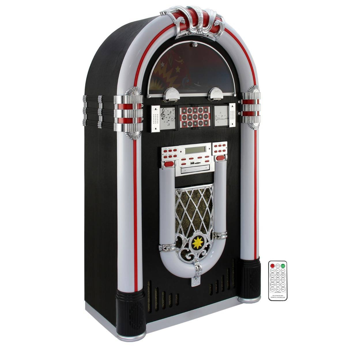 Retro Jukebox with Vinyl Player | Bluetooth Wurlitzer Style Music