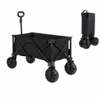 200L Folding Camping Wagon 100kg – Heavy Duty Beach & Garden Trolley Black