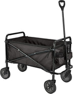 Foldable Garden Utility Wagon 120kg – Heavy Duty Camping & Beach Trolley Black