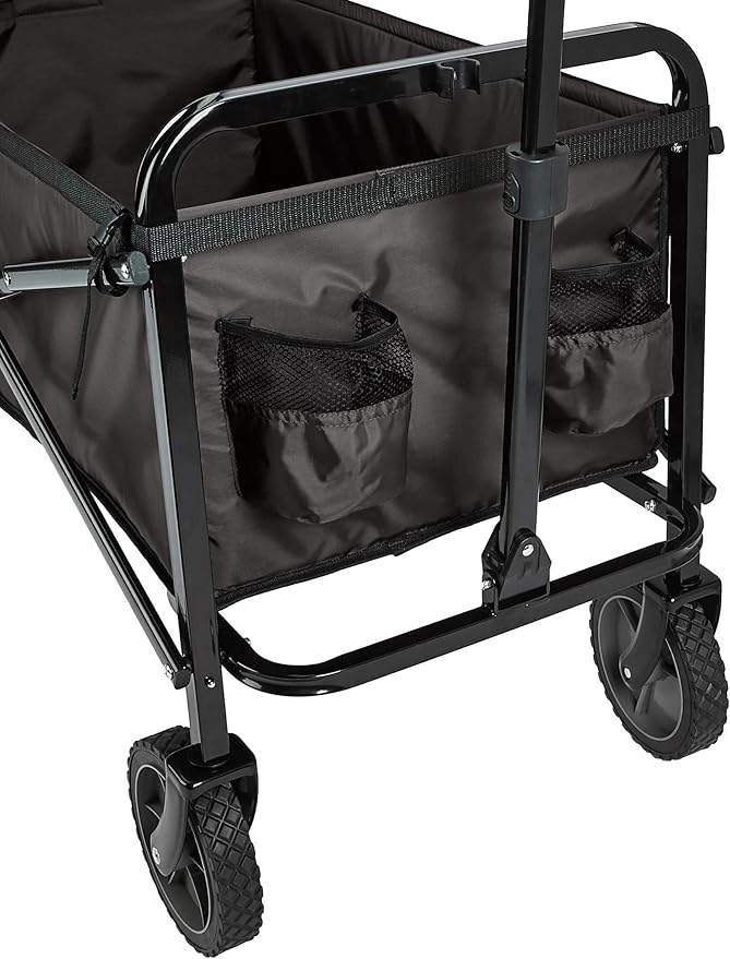 Foldable Garden Utility Wagon 120kg – Heavy Duty Camping & Beach Trolley Black