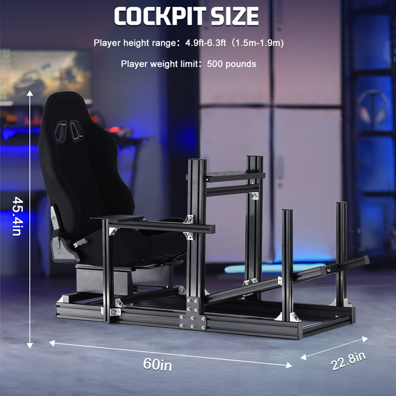 Anman Adjustable PC And Racing Game Chair in Black