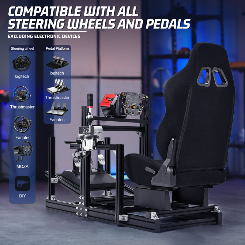 Anman Adjustable PC And Racing Game Chair in Black