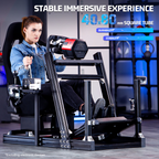 Anman Racing Simulator Cockpit Aluminum with Black Seat