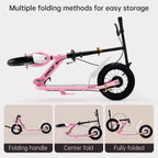 Bruce&Shark Foldable Kick Scooter with 12 Inch Pneumatic Tyres & Dual Brakes