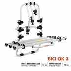 Fabbri Bike Ok Rear Bike Rack for 2 or 3 Bikes Aluminium Hatchback Carrier