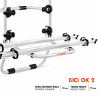 Fabbri Bike Ok Rear Bike Rack for 2 or 3 Bikes Aluminium Hatchback Carrier
