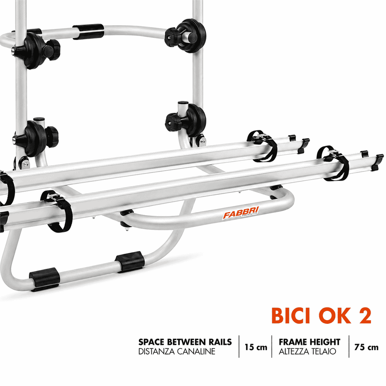 Fabbri Bike Ok Rear Bike Rack for 2 or 3 Bikes Aluminium Hatchback Carrier