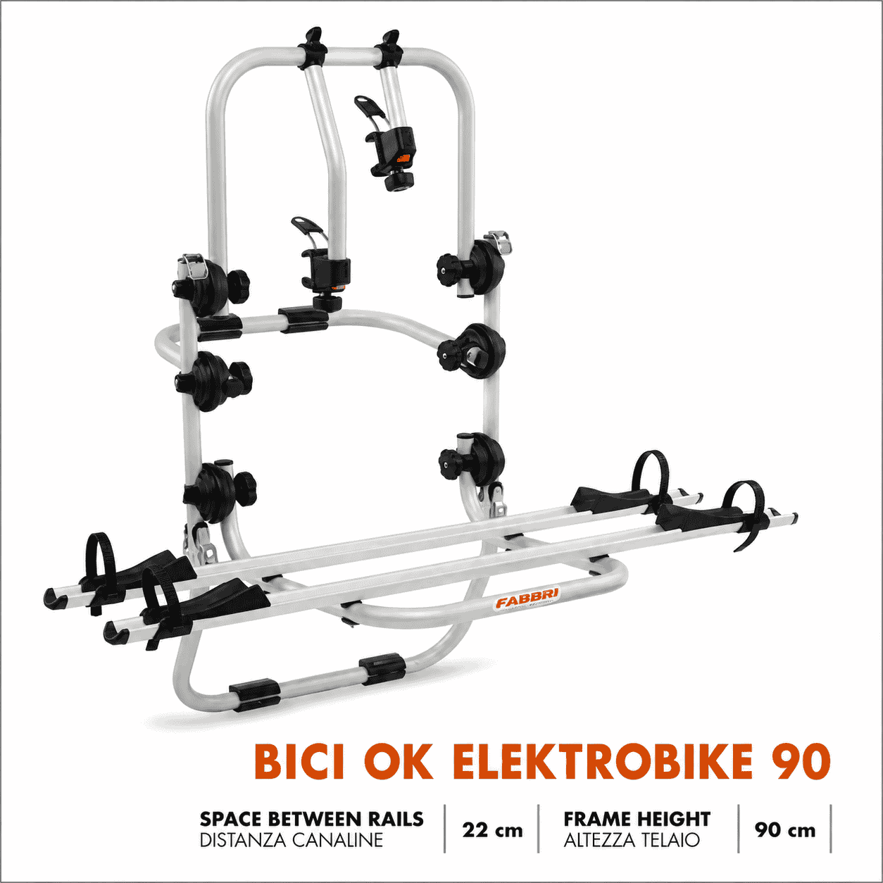 Fabbri Bici Ok Elektrobike Rear E Bike Rack for 2 Bikes Aluminium Hatchback Carrier