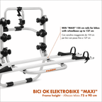 Fabbri Bici Ok Elektrobike Rear E Bike Rack for 2 Bikes Aluminium Hatchback Carrier