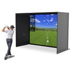 Golf Simulator Cage with Impact Screen – Indoor Golf Practice Net & Hitting Mat