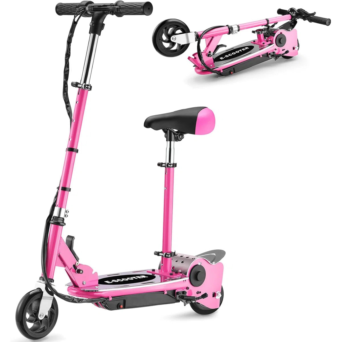 MAXTRA Kids Electric Scooter with Removable Seat – Pink