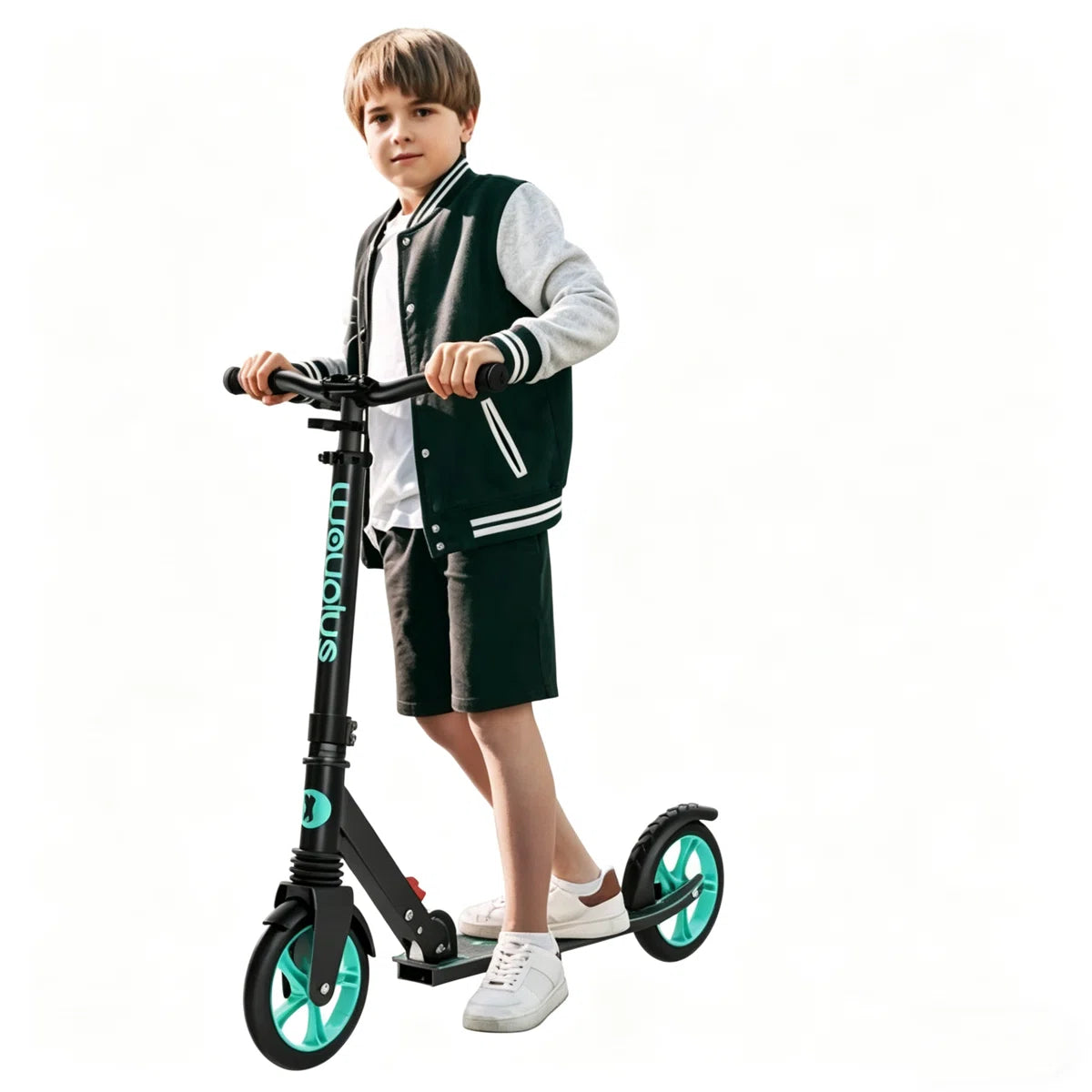FED FITNESS Foldable Kick Scooter for Kids, Teens & Adults – Green