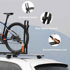 Roof Mount Bike Rack for Car – Upright Bicycle Carrier with Ratchet Lock