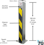 Telescopic Driveway Security Bollard 540mm – Anti-Drill Lock, Zinc Coated Parking Post with 2 Keys