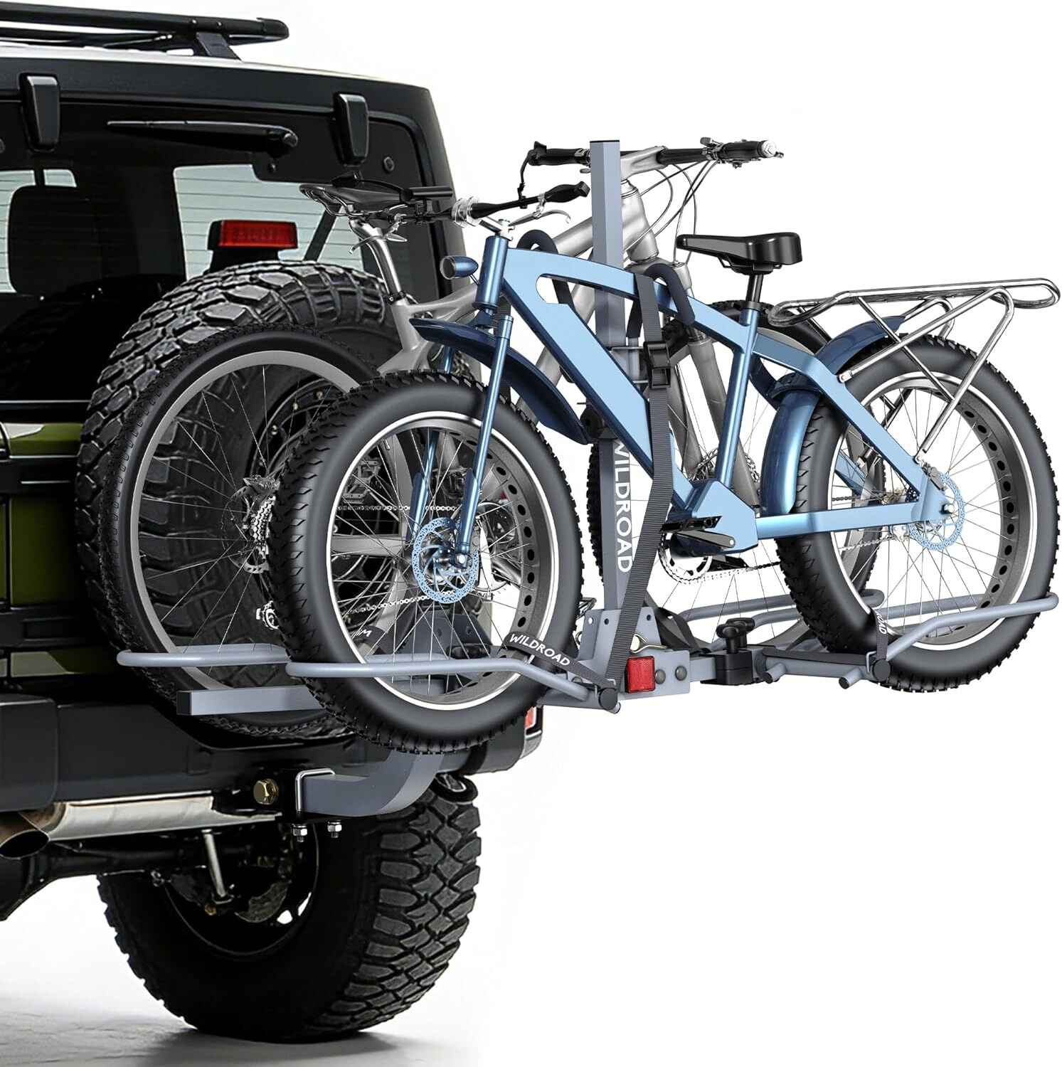 Foldable 2-Bike Hitch Mount Rack – Tilting Bike Carrier for E-Bikes & Fat Bikes